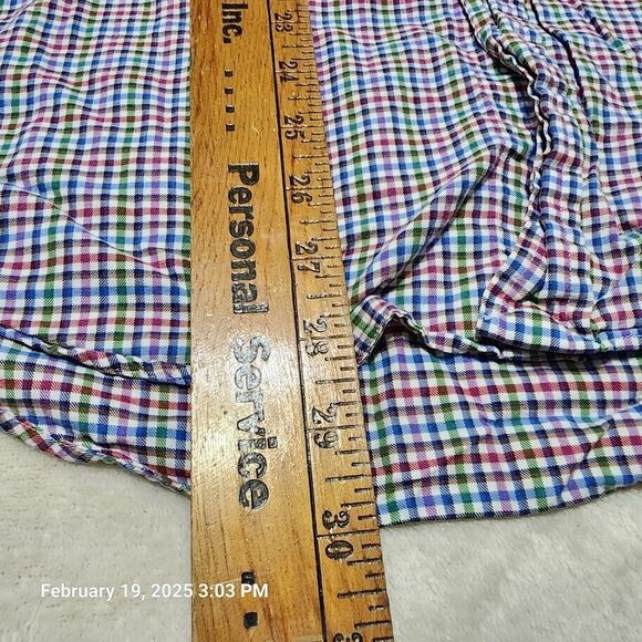Ralph Lauren Polo Shirt Mens Sz L Multicolor Gingham Check Button Down Blue Pony - Picture 7 of 9
